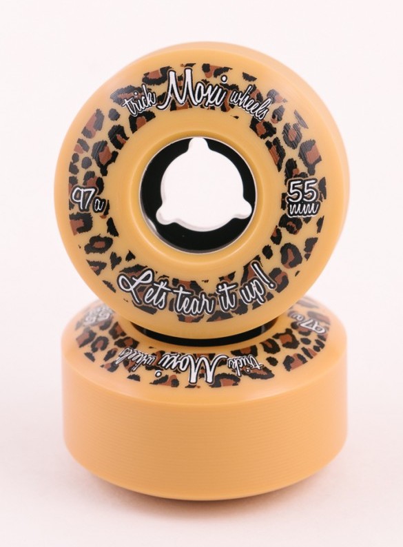 Moxi trick wheels 55mm at Bigfoot Bike and Skate, Milwaukee, WI 53207.